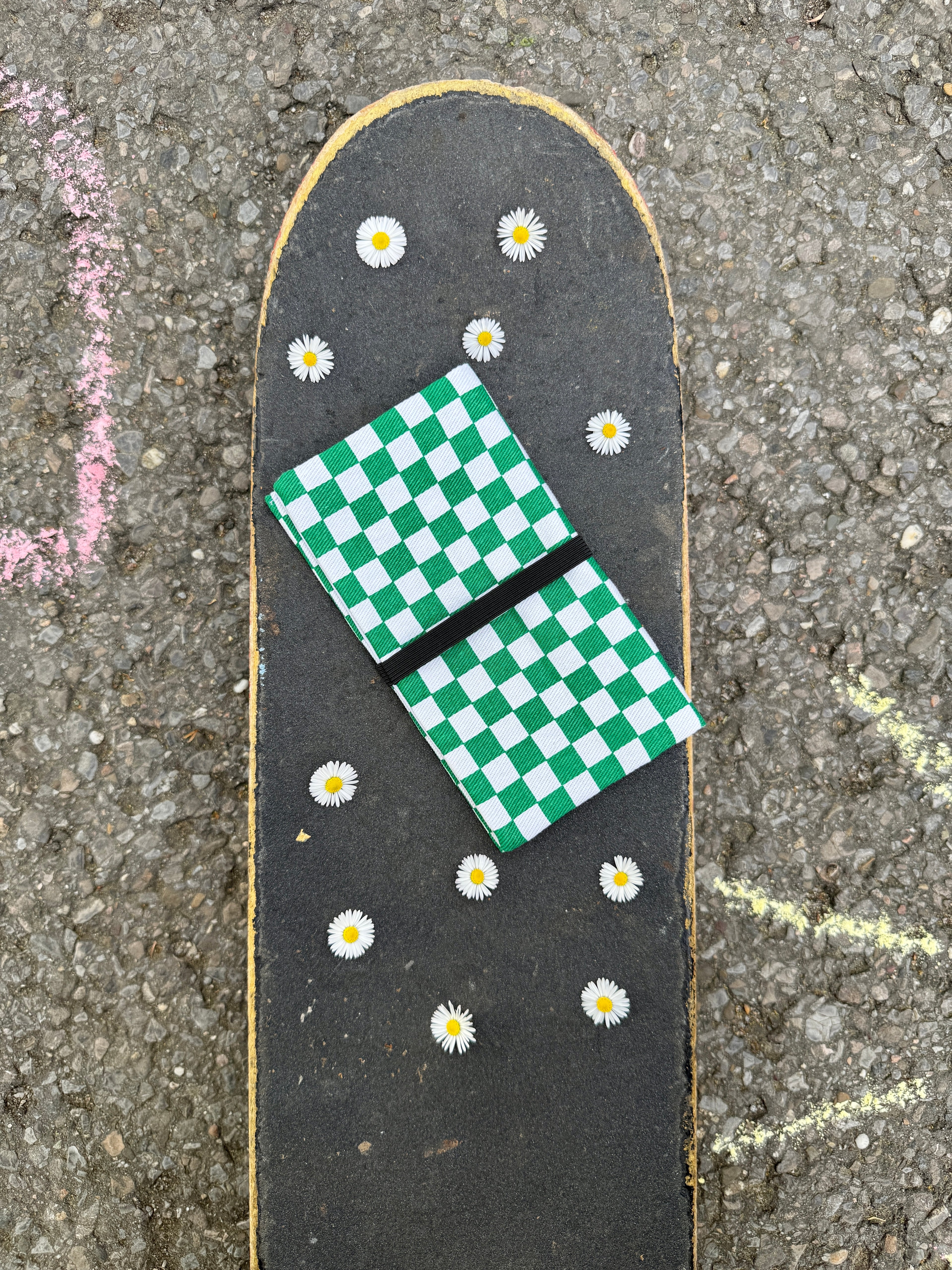 Tabakbeutel Checker-Muster grün