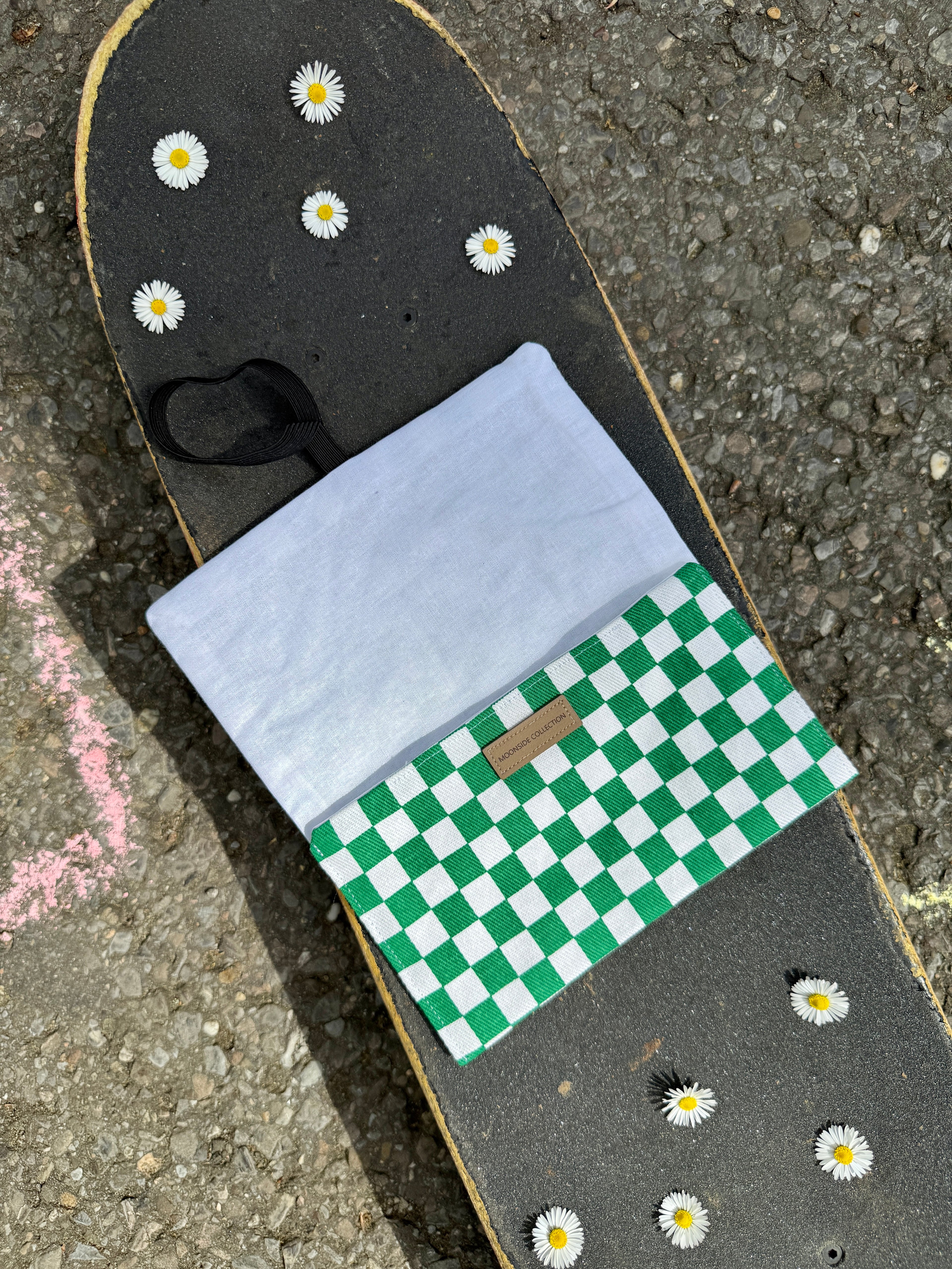 Tabakbeutel Checker-Muster grün