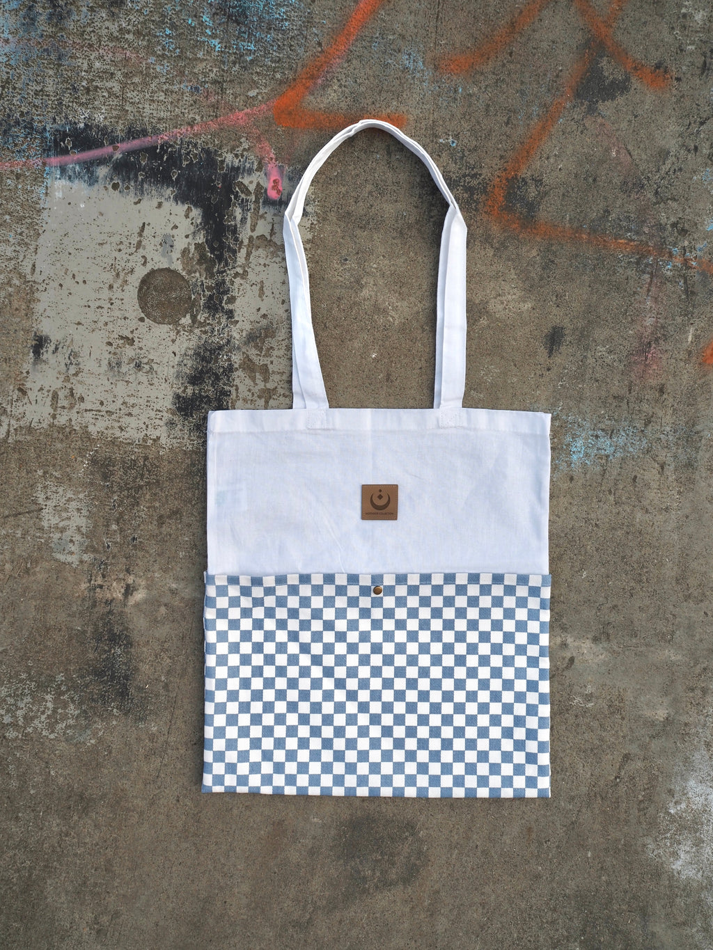 Tragetasche Checker-Muster blau