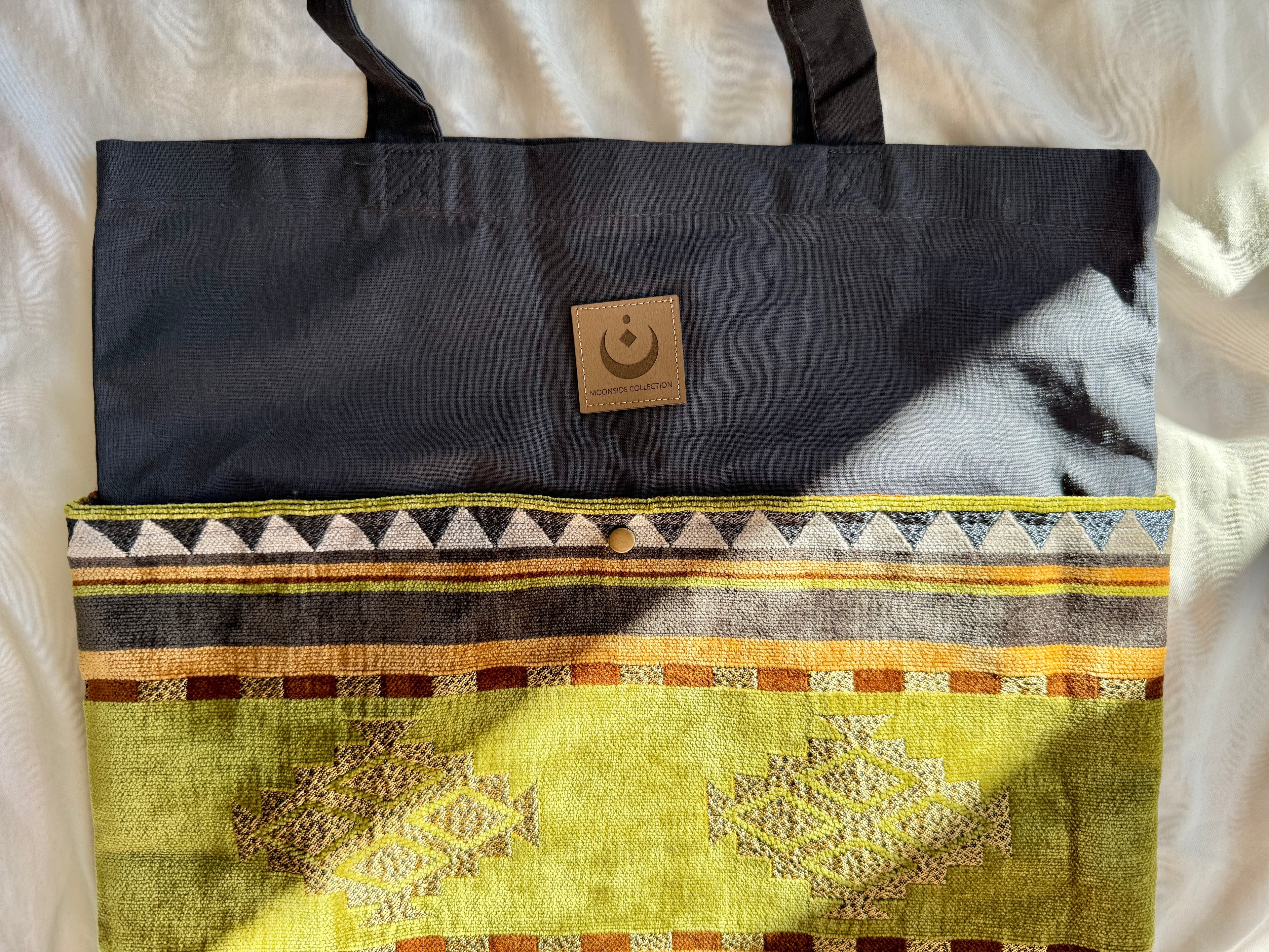 Tragetasche Jutebeutel mit Seitentaschen Boho