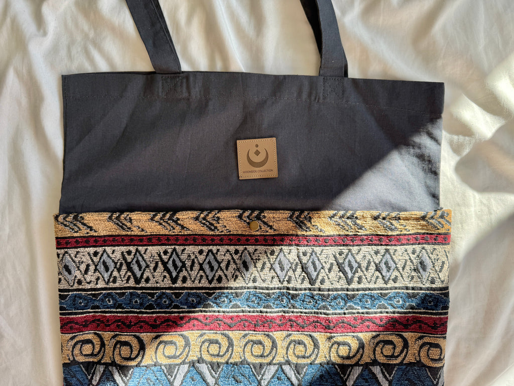 Tragetasche Boho blau