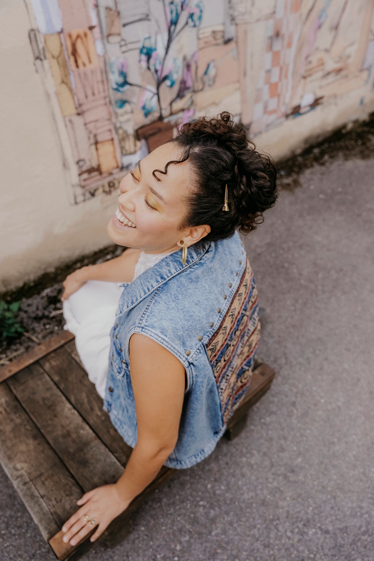 Bohogirl in vintage upcycling Weste