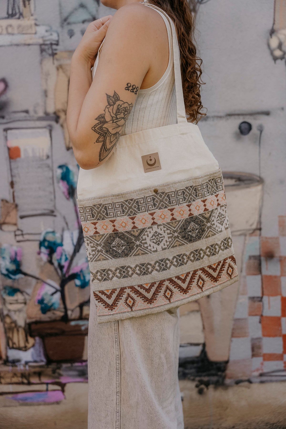 Tote Bag mit Bohomuster