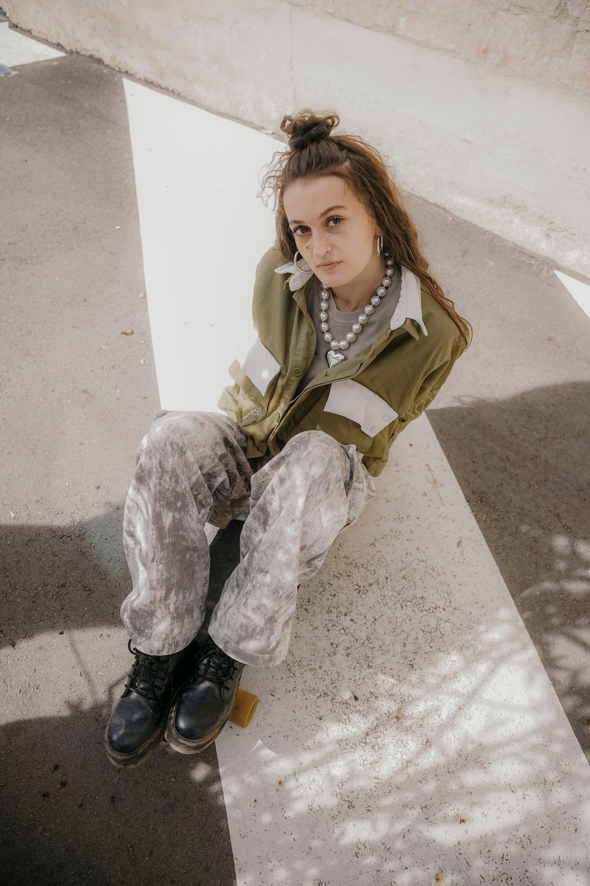 Skaterjacke mit handgemaltem Rückenprint
